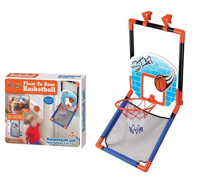 2 in 1 Floor and Over the Door Basketball Play Set for Kids