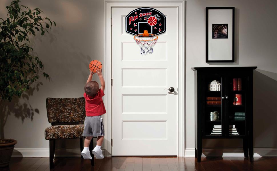 Black Mini Basketball Hoop Set Portable Indoor Outdoor