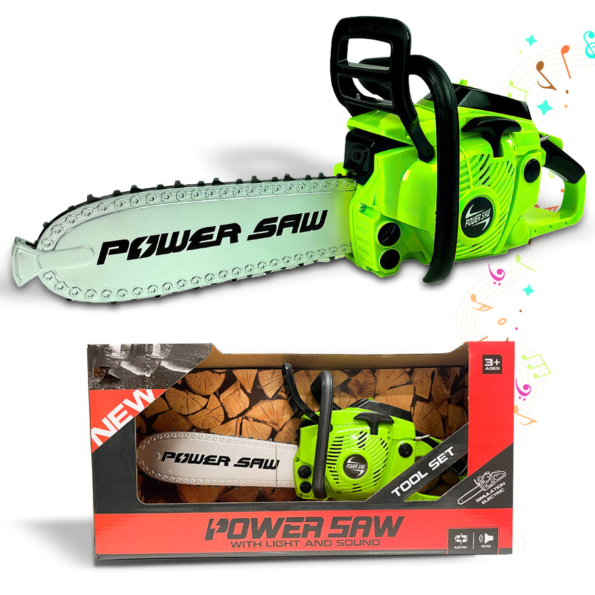 Construction Tool, Rotating Power Chainsaw With Realistic Sound New Electric Simulation Repair Tools Pretend Play Toys Best Gift For Boys Kids Children