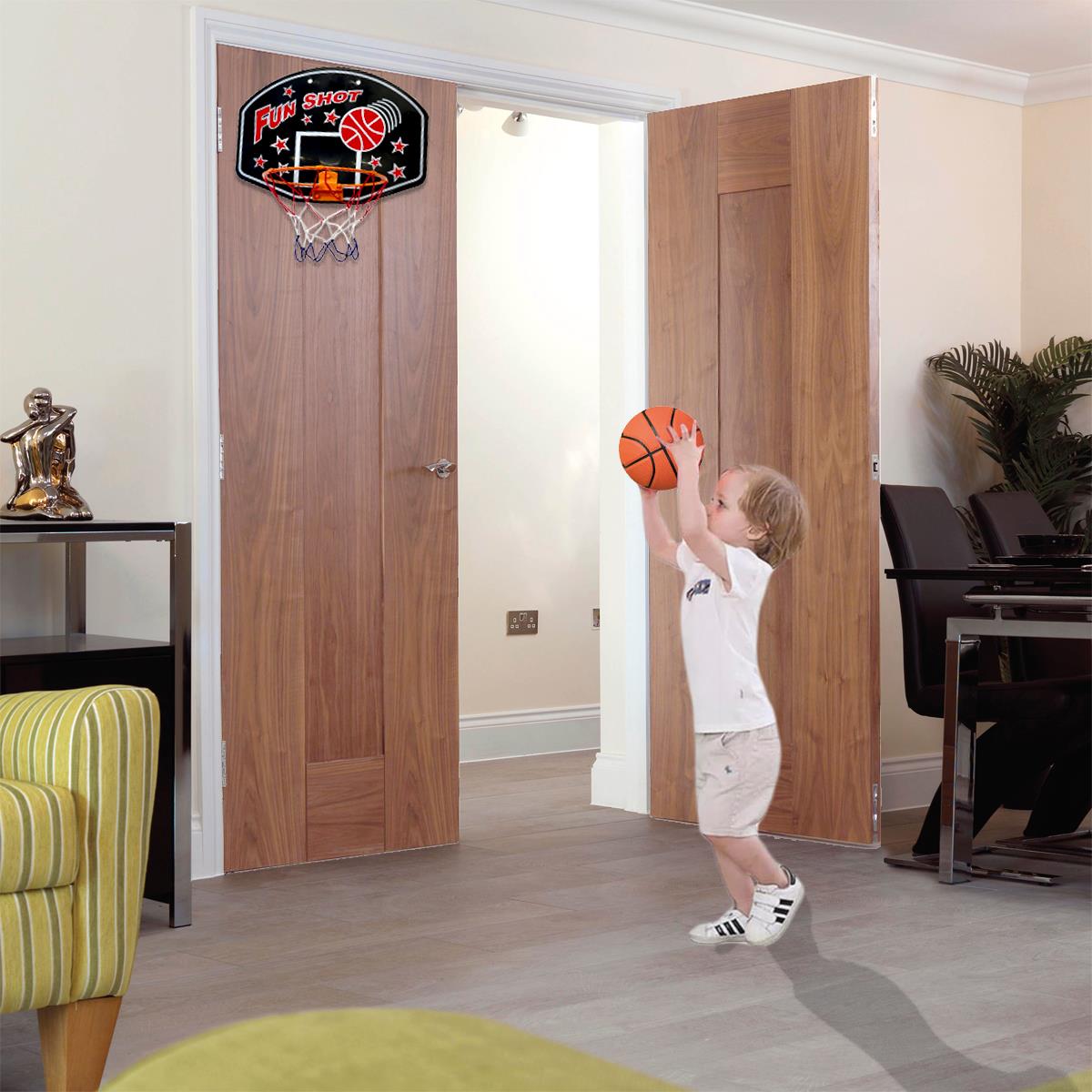Black Mini Basketball Hoop Set Portable Indoor Outdoor