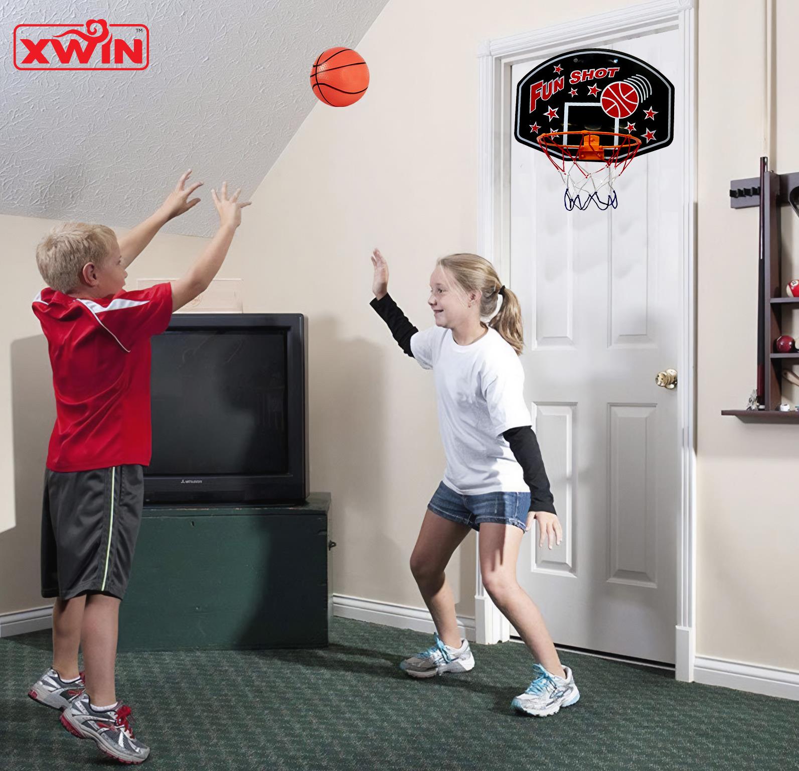 Black Mini Basketball Hoop Set Portable Indoor Outdoor