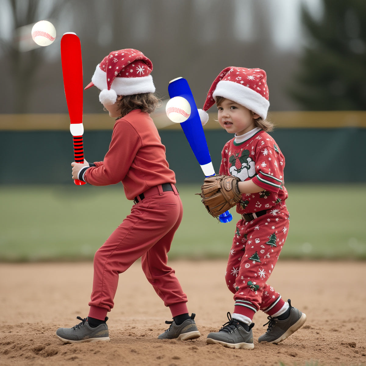 Kids 54CM Baseball Bat and Ball Foam 2PCS Baseball Bat Set for kids and Toddlers, Safe Play Outdoor Training, Lightweight, Soft Grip, Random Colour