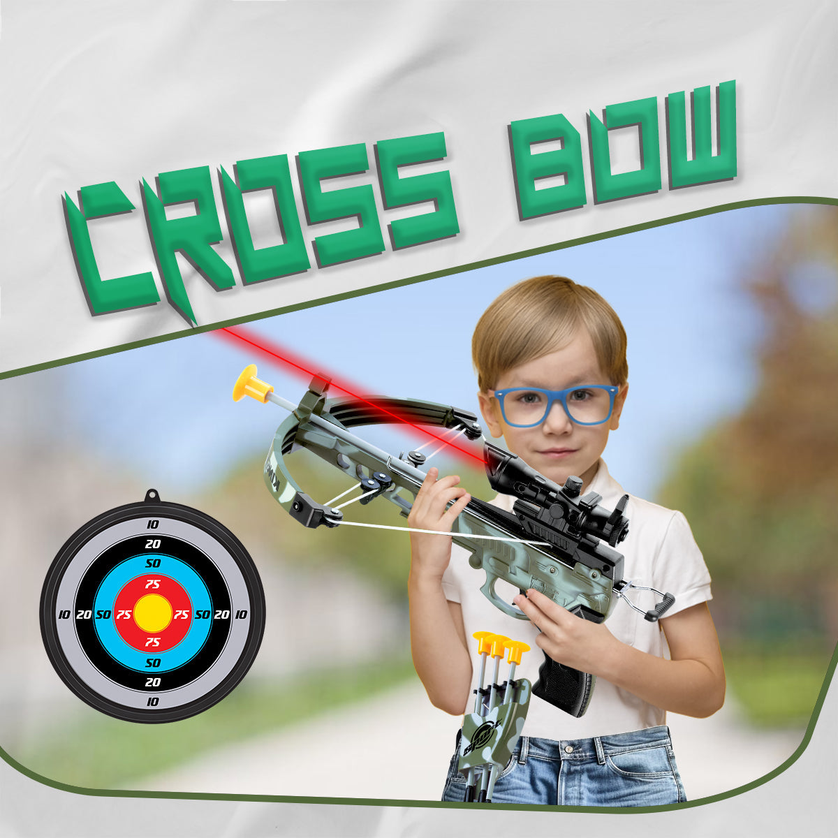 Kids Archery Bow and Arrows Toy Set with Target, Kids Practice Cross Bow, Girls, Boys Toy Archery Set Fun Sport Game with 3 Durable Suction Cup Arrows Perfect for Indoor or Outdoor Games