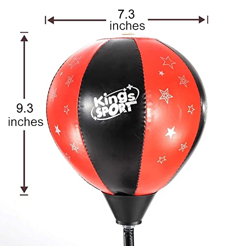 Boxing Set with Adjustable Height Standing Punching Ball, Gloves and Pump