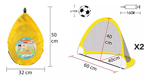 Foldable Pop Up Soccer Goal with Ball, Pump, 4 Pegs