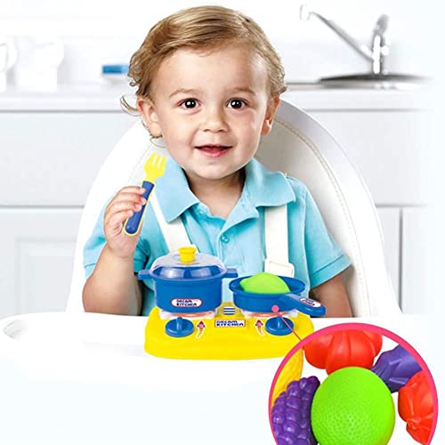 43 Pieces Kitchen set Cooking Toys Dinner set Cutting Fruits Vegetables Pretend Play Food Playset