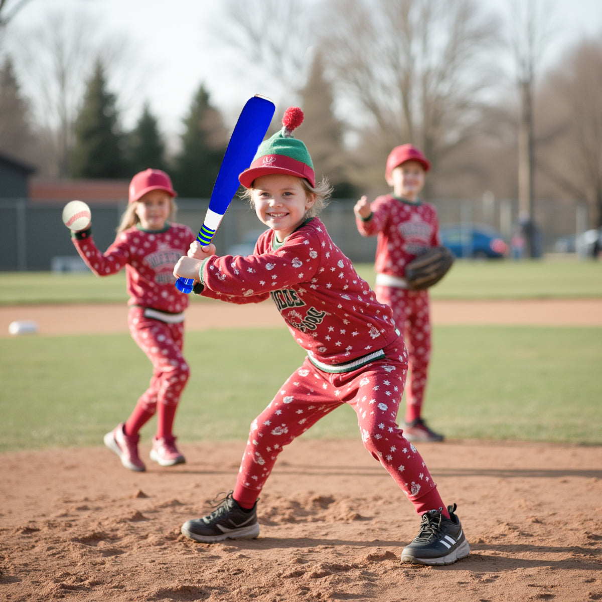 Kids 54CM Baseball Bat and Ball Foam Baseball Bat Set for kids and Toddlers, Safe Play Outdoor Training, Lightweight, Soft Grip, Random Colour