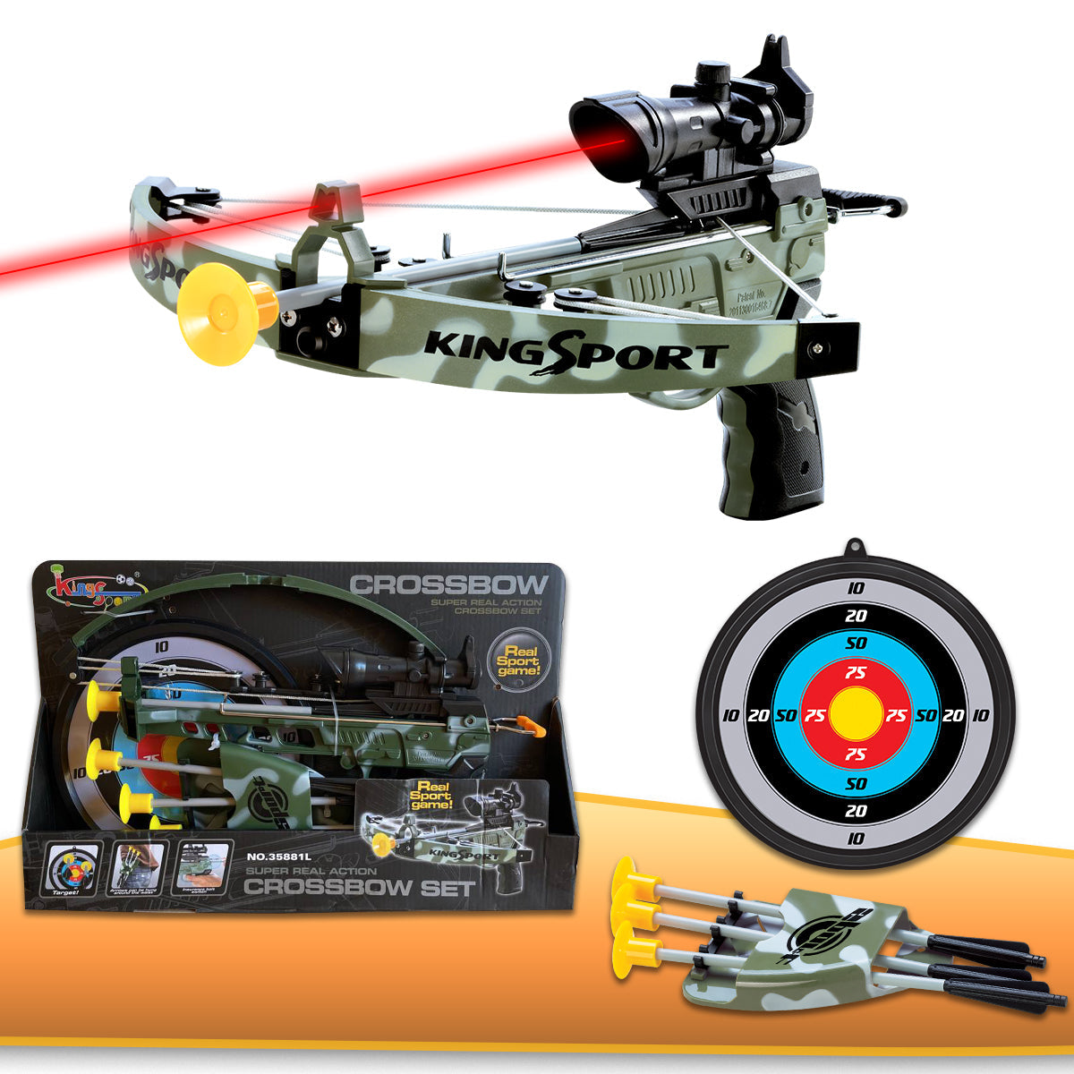 Kids Archery Bow and Arrows Toy Set with Target, Kids Practice Cross Bow, Girls, Boys Toy Archery Set Fun Sport Game with 3 Durable Suction Cup Arrows Perfect for Indoor or Outdoor Games