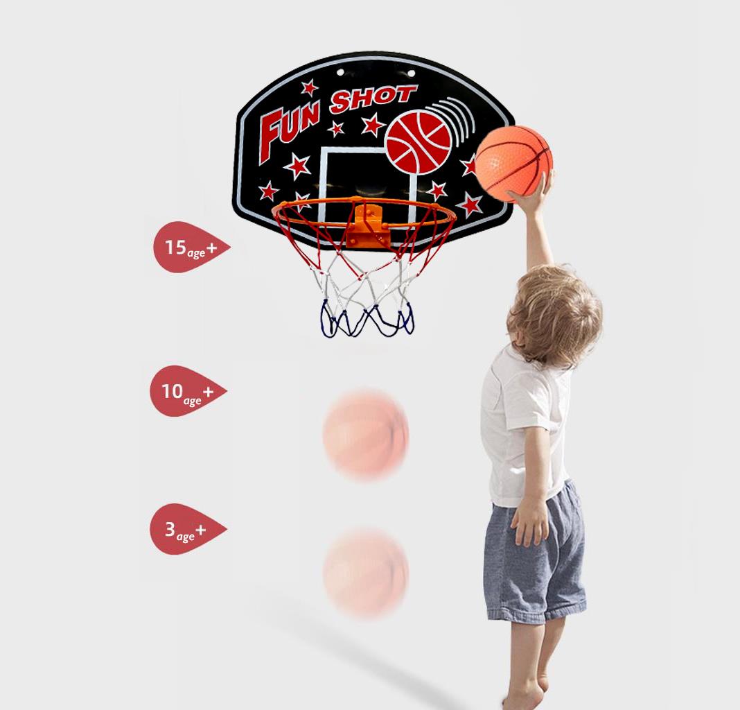 Black Mini Basketball Hoop Set Portable Indoor Outdoor