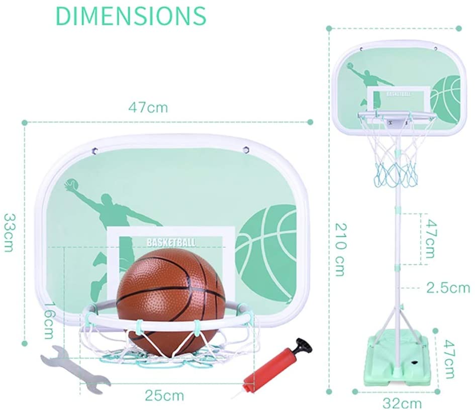 Adjustable Metal HOOP STAND Basketball Set pump Ball Height 210cm