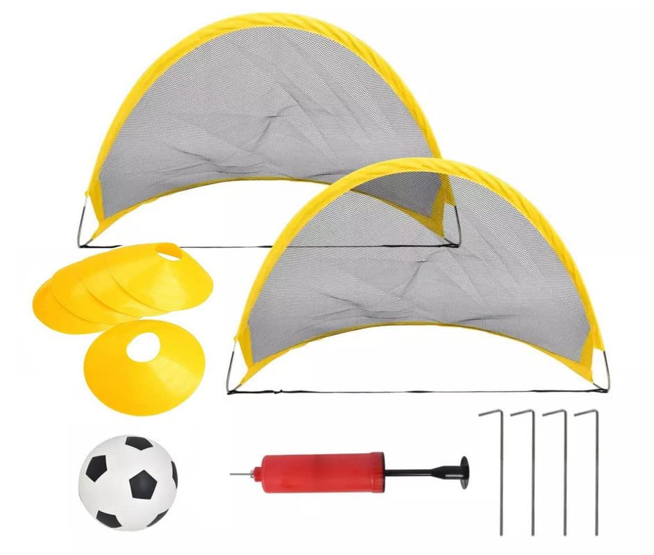 Foldable Pop Up Soccer Goal with Ball, Pump, 4 Pegs
