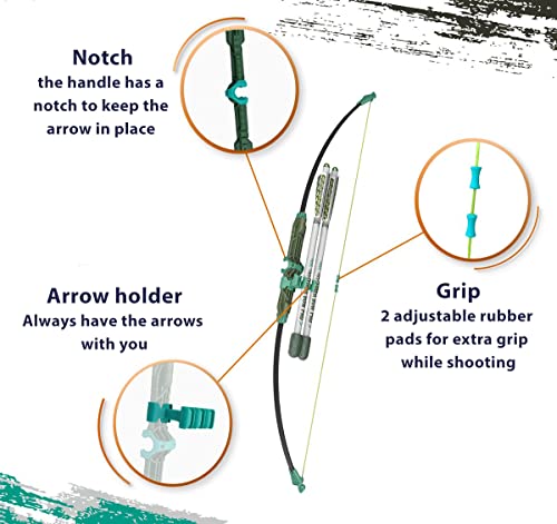 Bow and Arrow Set 3 Arrows Archery with Bow Outdoor Shooting