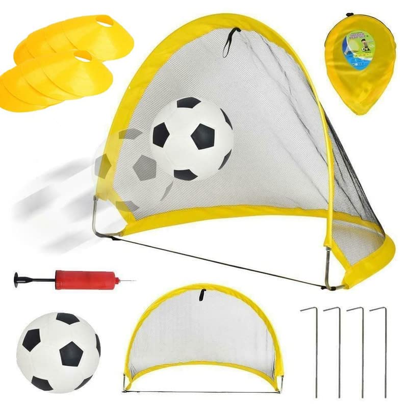 Foldable Pop Up Soccer Goal with Ball, Pump, 4 Pegs