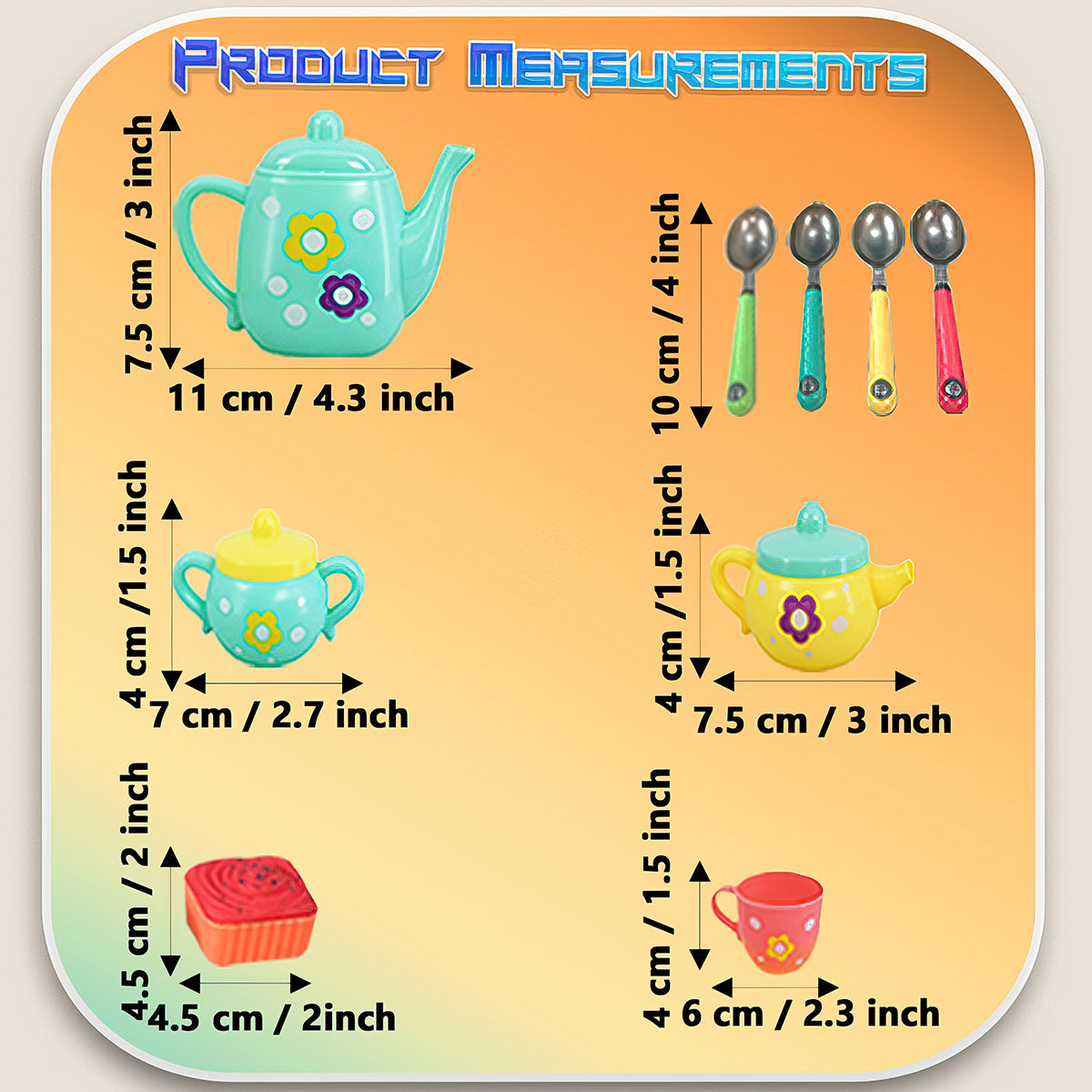 44 Pcs Kids Tea Set Party with Dessert Candy Muffin Toys Including Cups & Plates, BPA Free PVC Free Teapot, Washable Dishes, Safe Material, For Little Girls Enhance Child Skills
