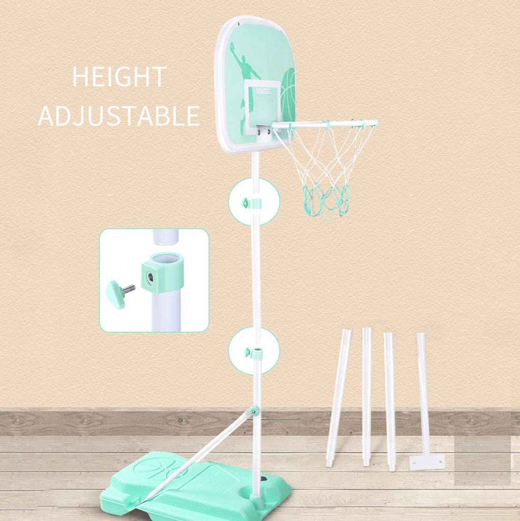Adjustable Metal HOOP STAND Basketball Set pump Ball Height 210cm