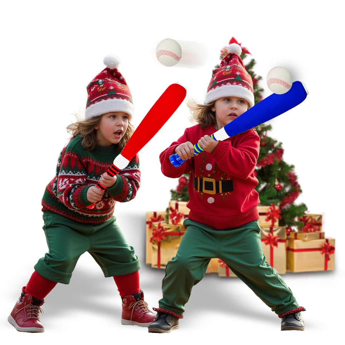 Kids 54CM Baseball Bat and Ball Foam 2PCS Baseball Bat Set for kids and Toddlers, Safe Play Outdoor Training, Lightweight, Soft Grip, Random Colour