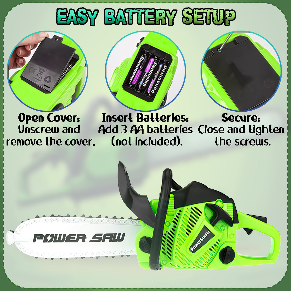 Construction Tool, Rotating Power Chainsaw With Realistic Sound New Electric Simulation Repair Tools Pretend Play Toys Best Gift For Boys Kids Children