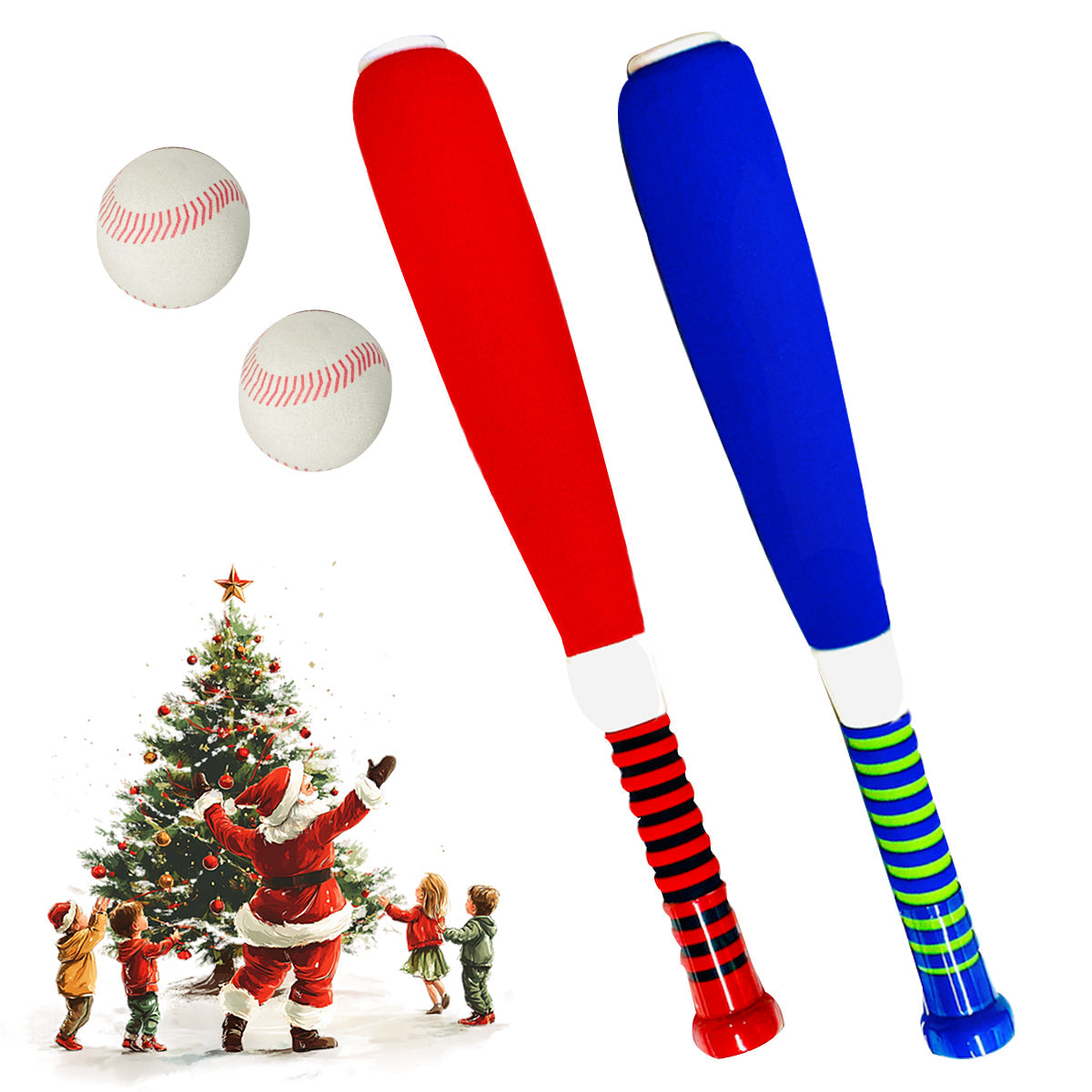 Kids 54CM Baseball Bat and Ball Foam 2PCS Baseball Bat Set for kids and Toddlers, Safe Play Outdoor Training, Lightweight, Soft Grip, Random Colour