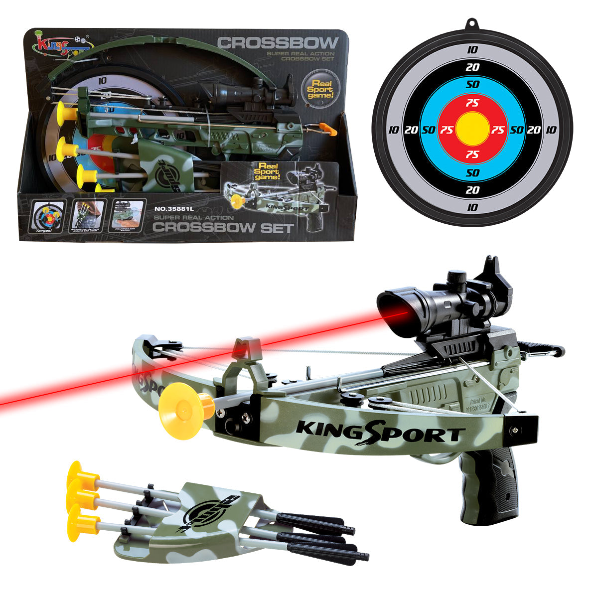 Kids Archery Bow and Arrows Toy Set with Target, Kids Practice Cross Bow, Girls, Boys Toy Archery Set Fun Sport Game with 3 Durable Suction Cup Arrows Perfect for Indoor or Outdoor Games
