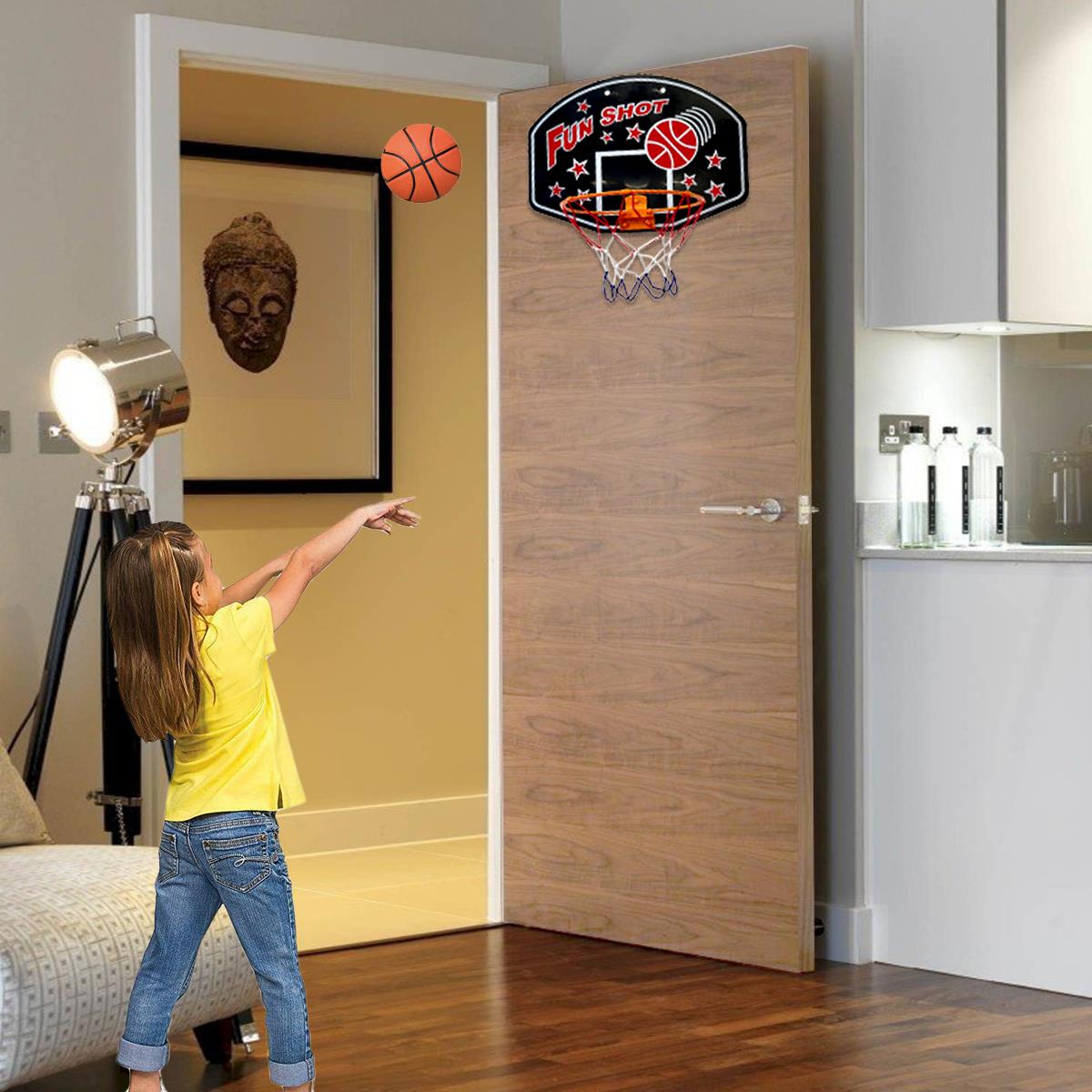 Black Mini Basketball Hoop Set Portable Indoor Outdoor