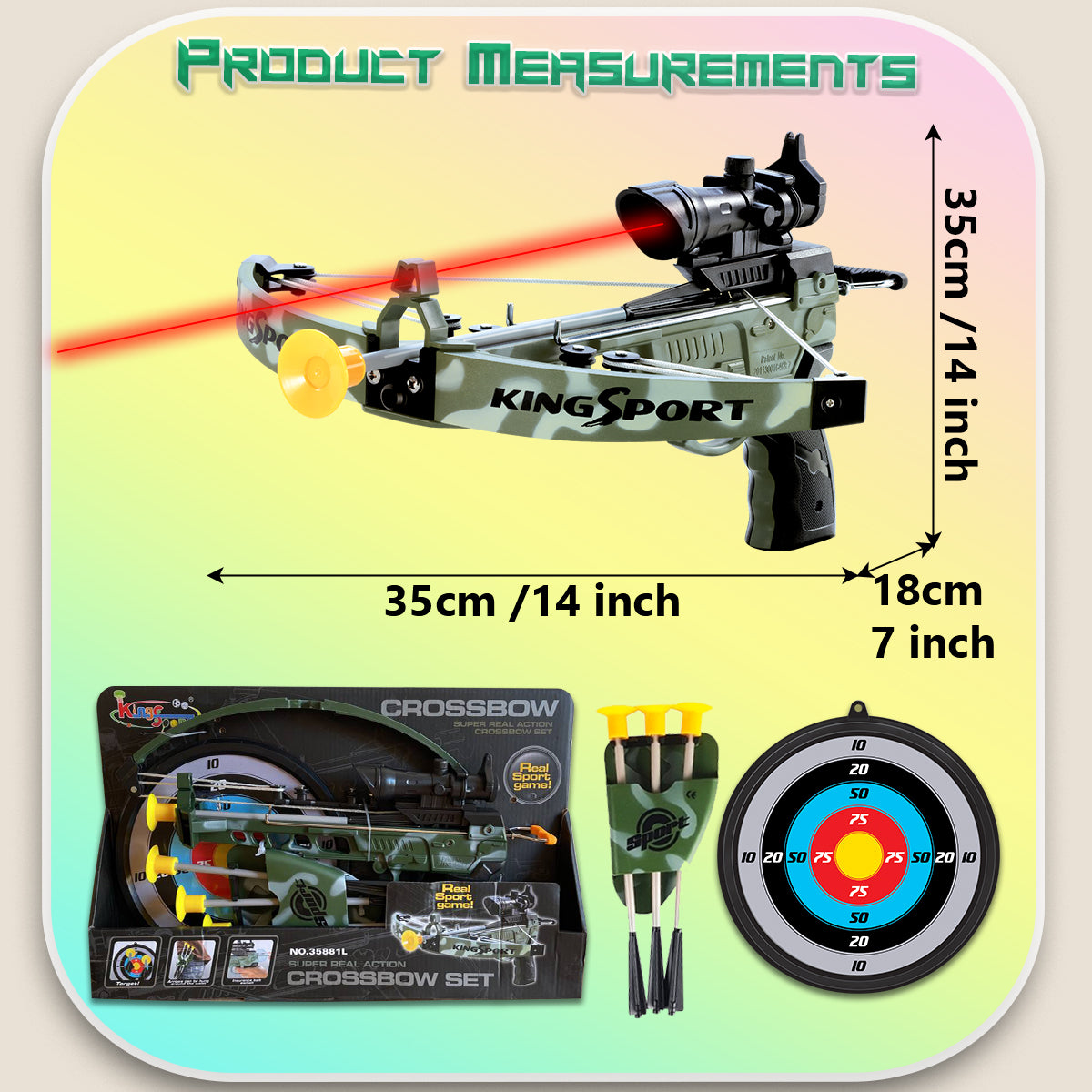 Kids Archery Bow and Arrows Toy Set with Target, Kids Practice Cross Bow, Girls, Boys Toy Archery Set Fun Sport Game with 3 Durable Suction Cup Arrows Perfect for Indoor or Outdoor Games