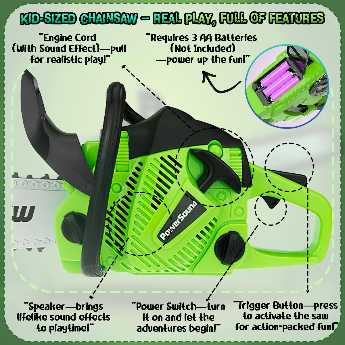 Construction Tool, Rotating Power Chainsaw With Realistic Sound New Electric Simulation Repair Tools Pretend Play Toys Best Gift For Boys Kids Children