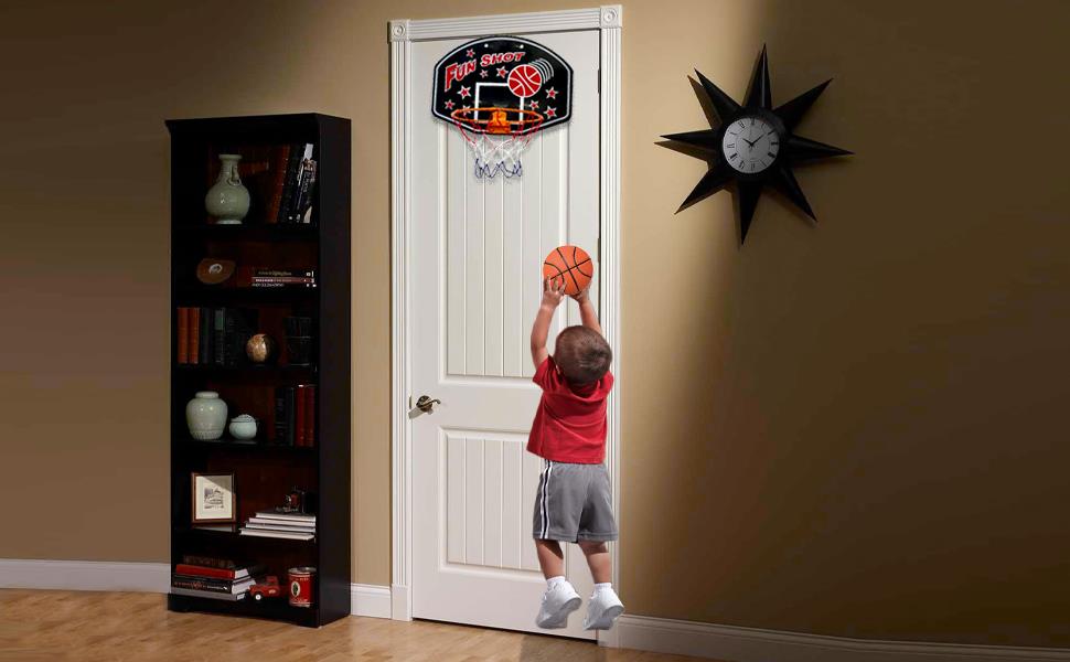Black Mini Basketball Hoop Set Portable Indoor Outdoor