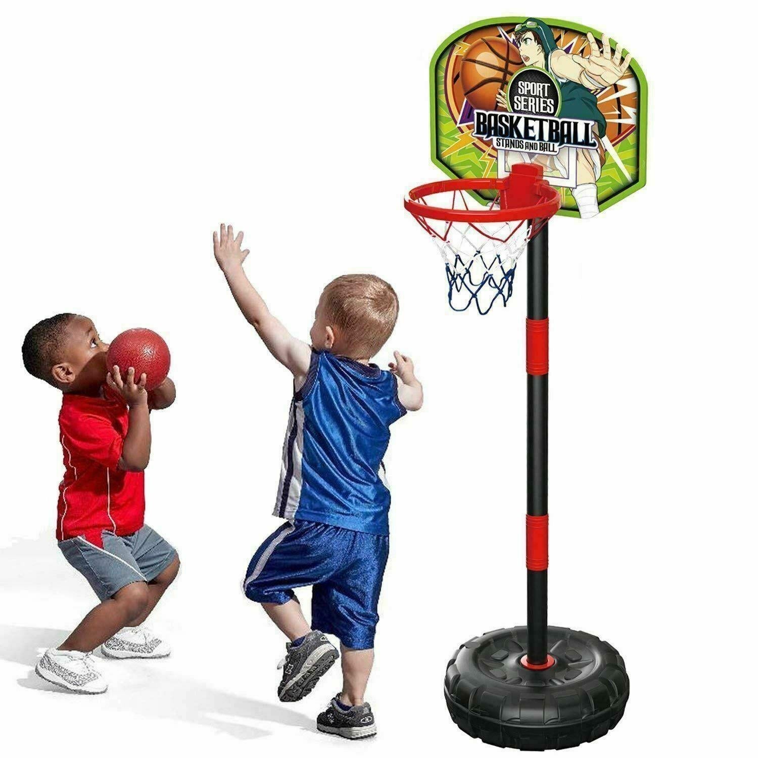 Adjustable Basketball Set Hoop Board Stand Net Toy 55cm to 130cm