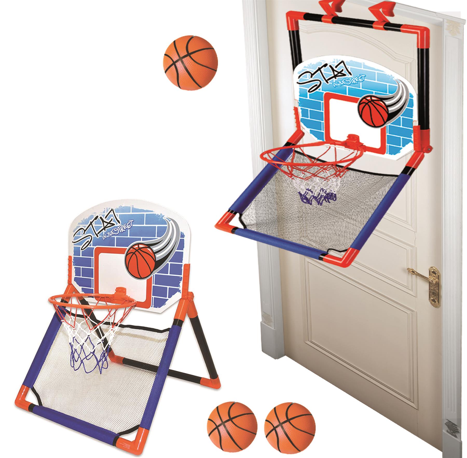 2 in 1 Floor and Over the Door Basketball Play Set for Kids