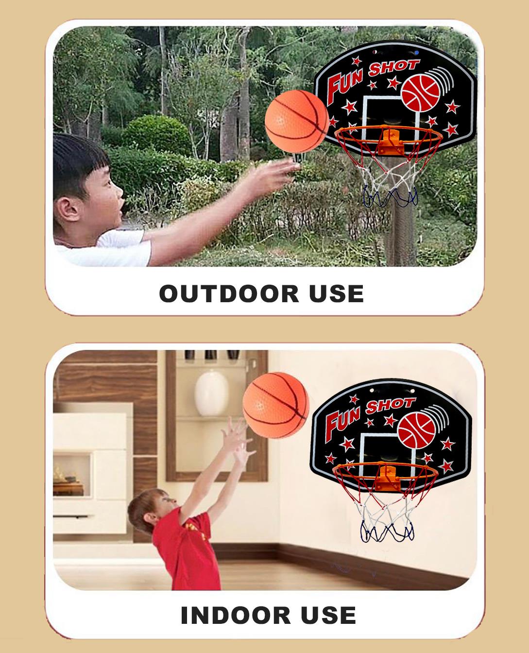 Black Mini Basketball Hoop Set Portable Indoor Outdoor