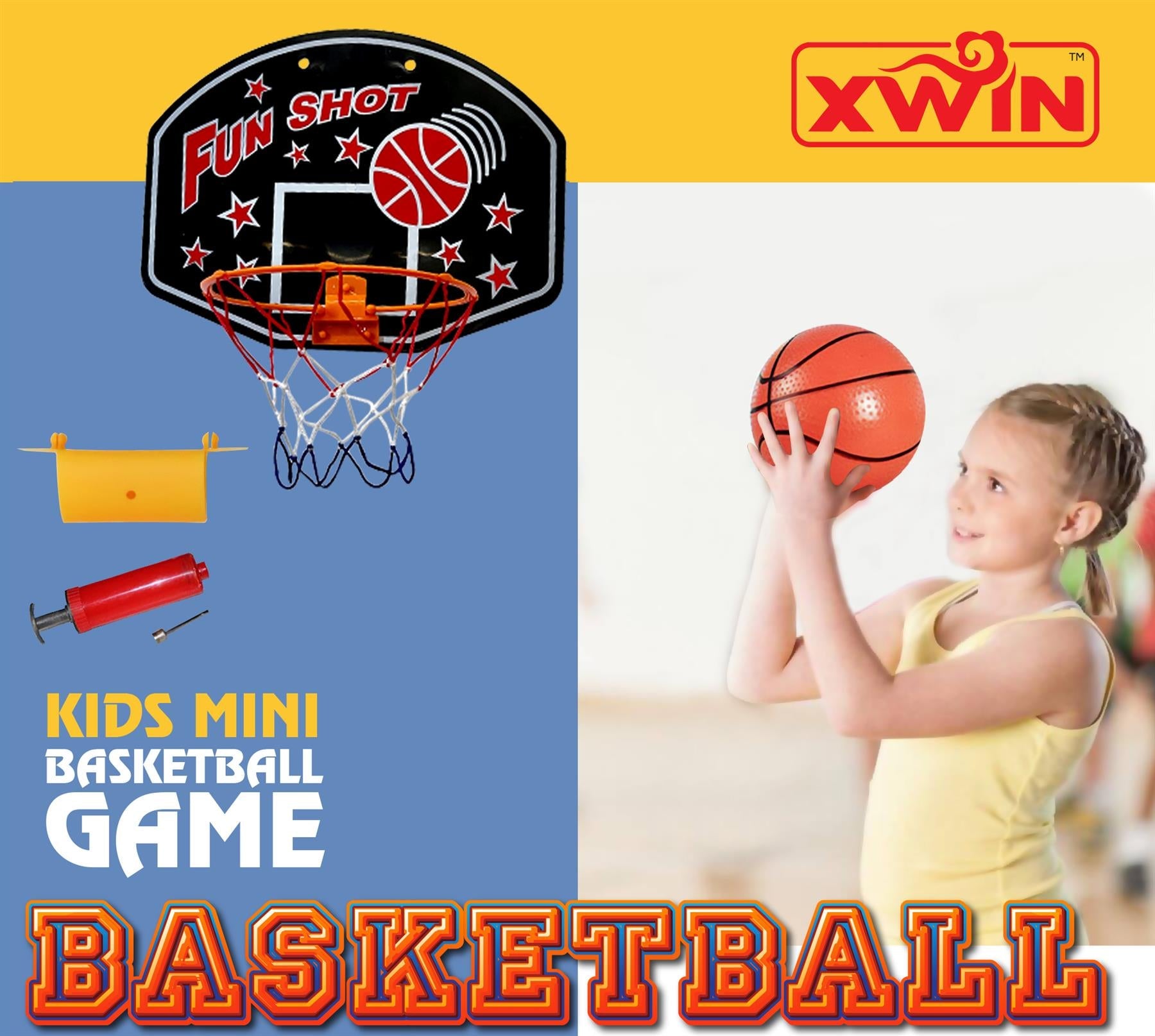 Black Mini Basketball Hoop Set Portable Indoor Outdoor