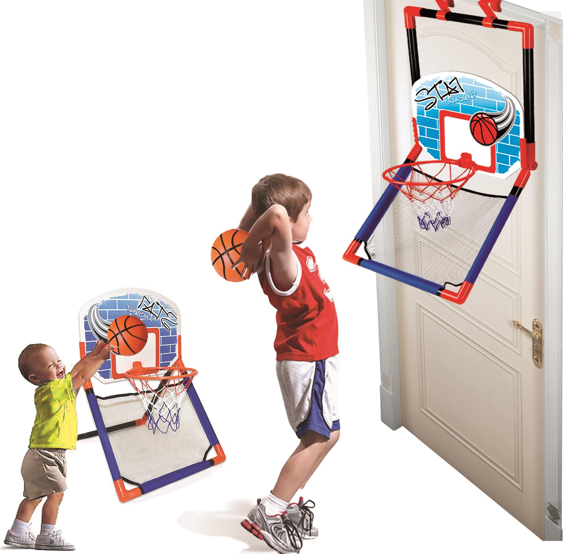 2 in 1 Floor and Over the Door Basketball Play Set for Kids