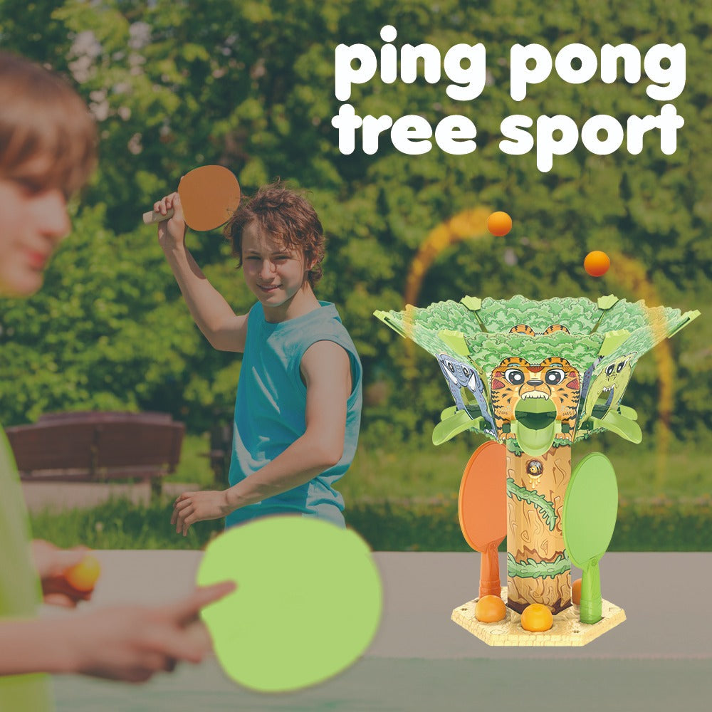4-in-1 Ping Pong Tree Tennis Sport Play Set Toy Ball Game Series, Table Tennis Game for Kids, Ping Pong Tree Table Tennis Training Equipment for Beginners, for Children