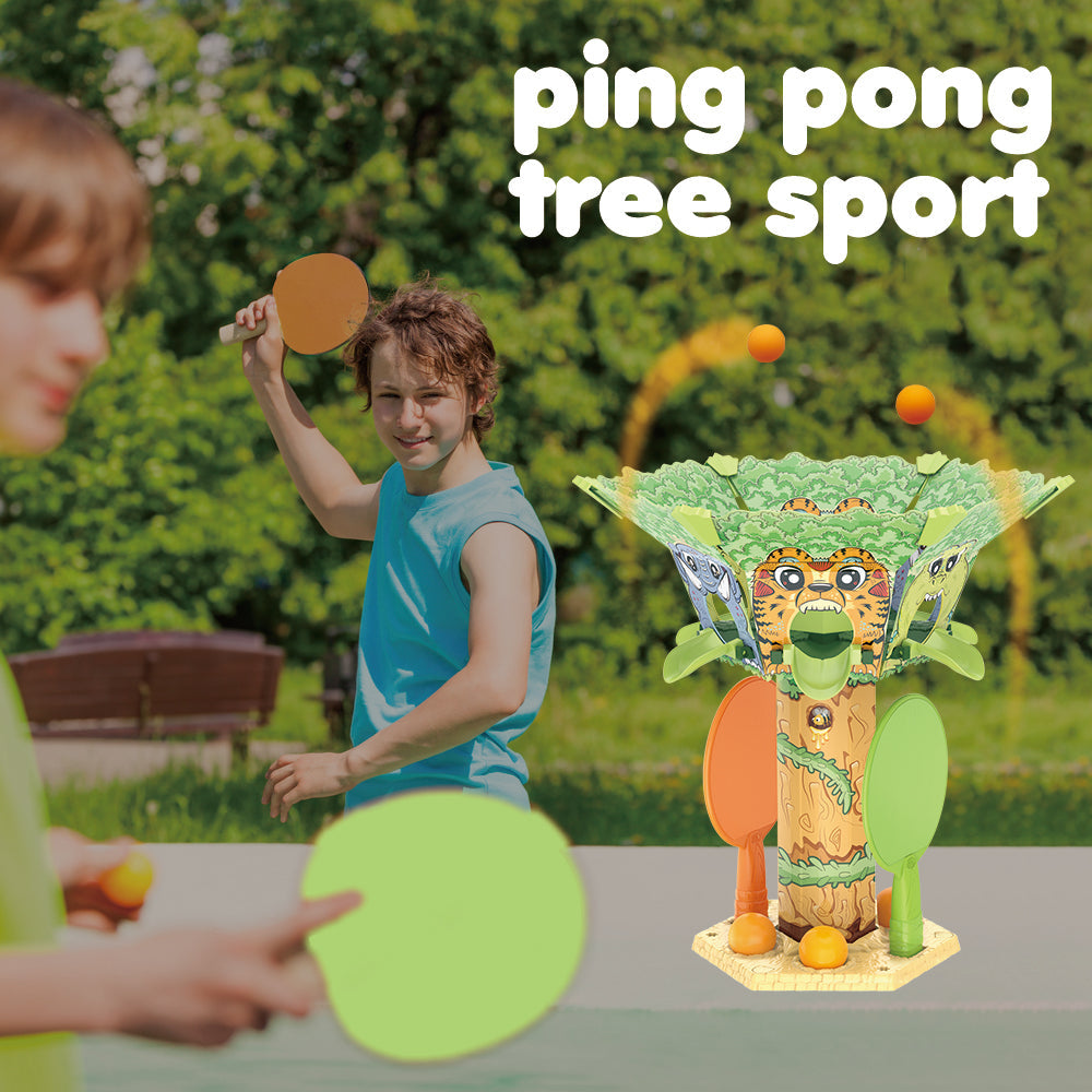 4-in-1 Ping Pong Tree Tennis Sport Play Set Toy Ball Game Series, Table Tennis Game for Kids, Ping Pong Tree Table Tennis Training Equipment for Beginners, for Children