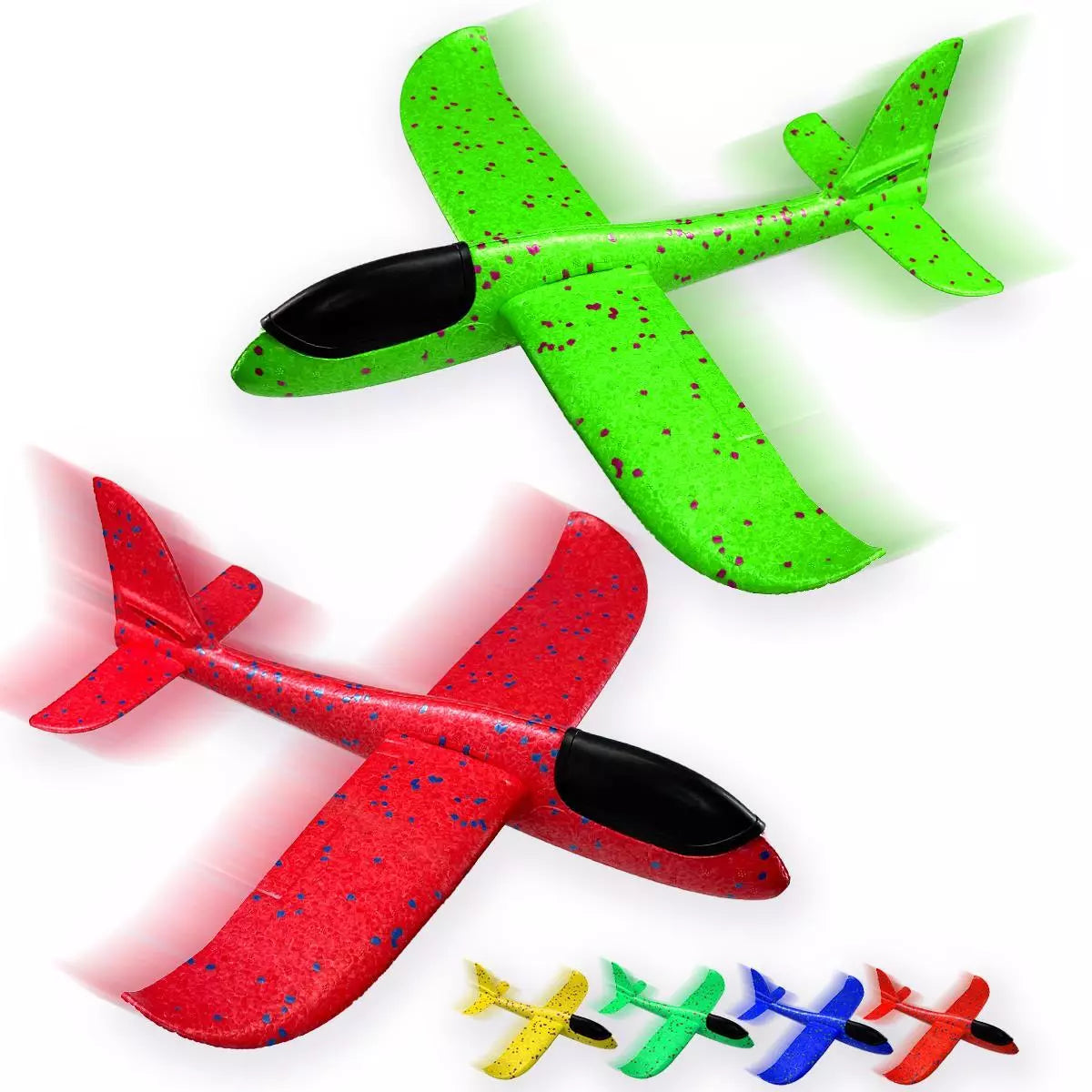 Catapult Airplane Toy, Large Hand Throw Foam Glider Plane, Flying Toy for Kids, Outdoor Sport Gift (Pack of 2 Random Colours)