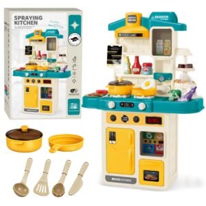 Kids Kitchen Set with Running Water Sink & Mist, 44 Pcs, Ages 3+