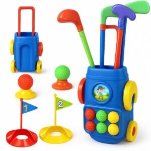 Kids Golf Set – 13 Piece Toy Golf Club Set with Trolley Case