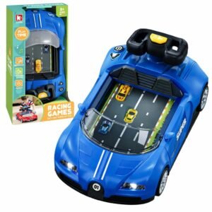 Childrens Car Racing Games – Handheld Blue Driving Simulator with LED Lights