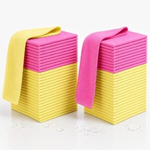 Microfiber Cloths Pack of 48, 25x25cm – Yellow & Pink Value Pack