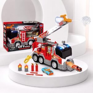 Fire Engine Toy 11 Piece Rescue Playset with Lights & Sounds