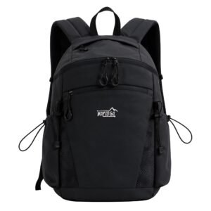 Travel Backpack for Men and Women with Side Pockets Black