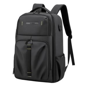 Laptop Backpack for Men – 16 Inch, USB Port, Water-Resistant Black