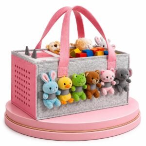 Baby Bag Organiser Pink – 2-in-1 Tonies Carry Case & Nappy Caddy