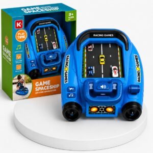 Childrens Car Racing Games – Handheld Driving Simulator with Steering Wheel & Lights