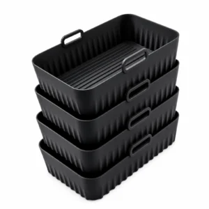 Air Fryer Silicone Liner 4 Pack - Reusable Non-Stick, With Handles