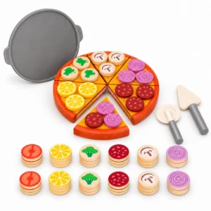 Pizza Toy Set – 30 Piece Pretend Play Pizza Cutting Food Playset